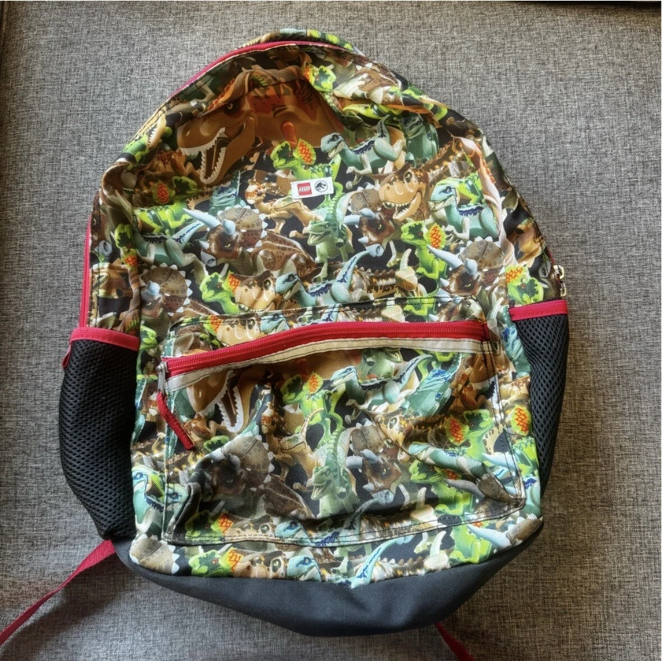 Lego Jurassic World Dinosaurio T-Rex Niños Niños Mochila Escolar Película Foto 1 de 4