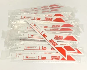 (100) 6" RECIP SAW Sawzall BLADES 18TPI BI METAL for use with Thin Metal - Picture 1 of 5