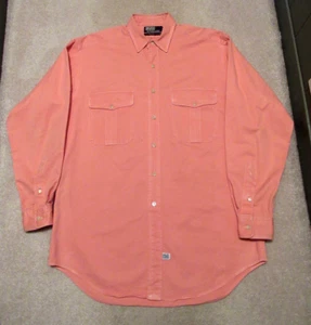 90'S POLO by Ralph Lauren Heavyweight Long Sleeve Cotton Shirt Made in USA Med - Picture 1 of 11
