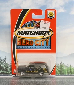MATCHBOX HERO CITY - #21 - CADILLAC ESCALADE - BLACK - DIECAST - MINT ON CARD🔥 - Picture 1 of 1