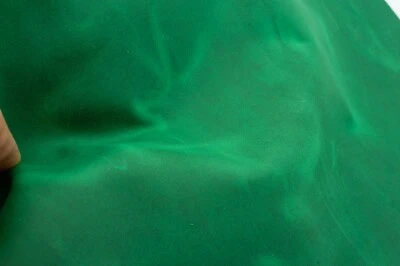 Pull up leather sheets in green color . Crazy horse, oil tanned  leather piece - Image 1 of 4