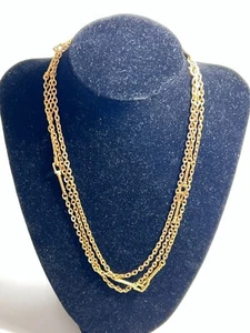 Monet Gold Tone Long Necklace 52" Long - Picture 1 of 5