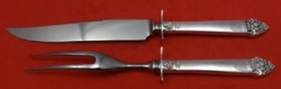 Juego de talla de carne de plata esterlina King Cedric por Oneida mango hueco de 2 piezas WS Foto 1 de 2