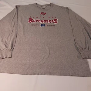Tampa Bay Buccaneers Gray T-Shirt Men's Long Sleeve NFL Team Apparel Size 2XL - Picture 1 of 11
