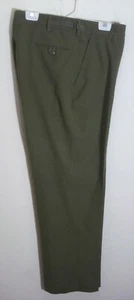 olive green 100% wool uniform pants size medium - regular 34 x 32 Made in USA - Picture 1 of 1