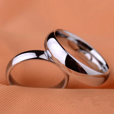 Tungsten  Men Rings Polished Wedding Promise Ring for Men Couple Ring Women Dome - Image 1 of 4