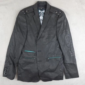 Affliction Black Premium Blazer Mens 40 M Black Button Long Sleeve - Picture 1 of 22