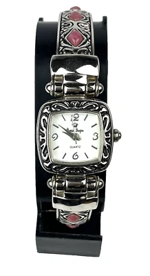 Relógio feminino Premier Designs punho moldura rolagem pedras coloridas coral nova bateria - Imagem 1 de 4