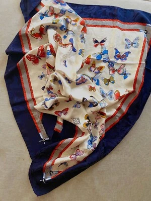 foulard GIANNI VERSACE ATELIER  vintage 90 seta farfalle - Imagen 1 de 4