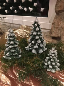 Formano Christbaum Tanne Baum geeist 12 cm Weihnachten Deko Tischdeko grün weiß - Bild 1 von 2