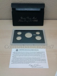 1992 US Mint SILVER Proof Set Package / Box, Lens & Certificate. NO Coins. - Picture 1 of 2