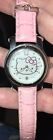 SANRIO 2013 Hello Kitty Watch Crystal Bezel Pink Dial Strap 34mm Silver Tone