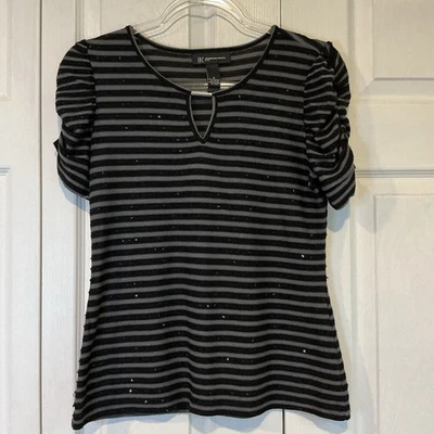 🌹 Inc. International Concepts черный серый рубашка верх с маленькими блестками - маленький - Изображение 1 из 4