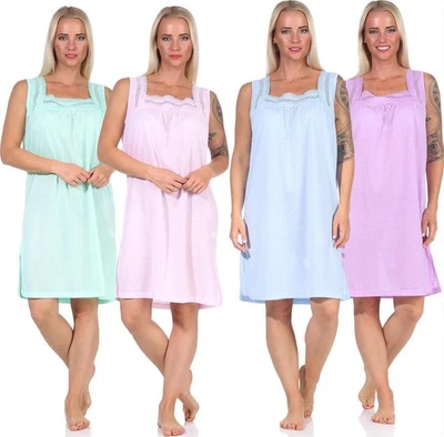 ELOMODA Damen Schlafshirt Nachthemd Sleepshirt Sommer; M L XL 2XL