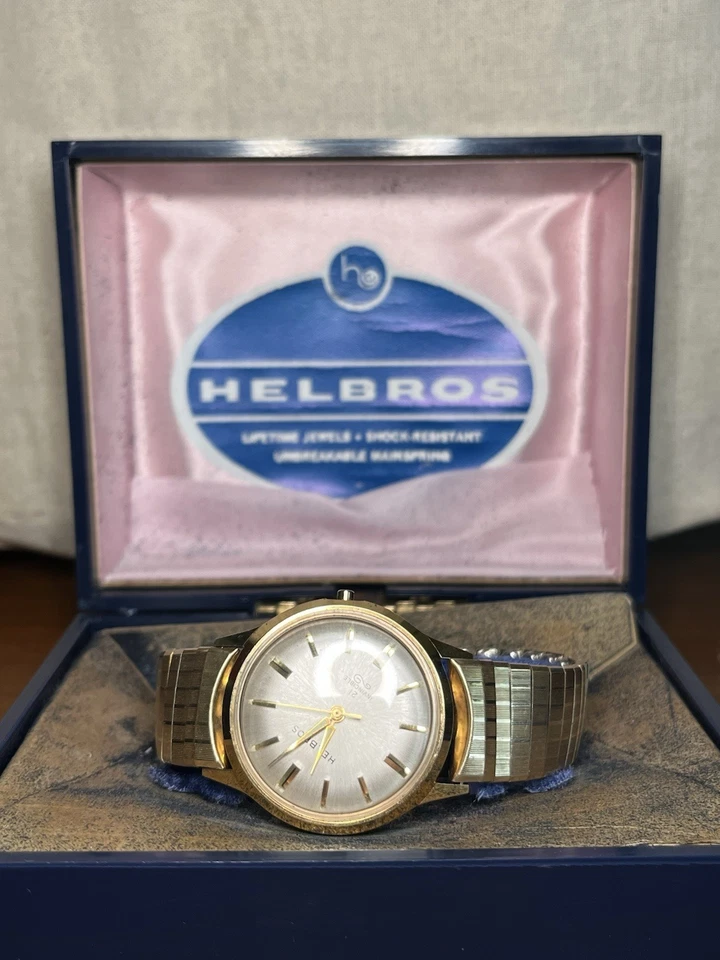 Винтажные мужские часы Helbros Invincible 21 камень с коробкой - Изображение 1 из 4