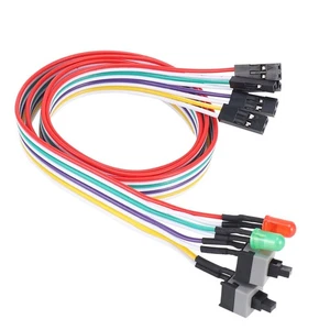 1X(ATX PC Computer Motherboard Netzkabel 2 Schalter Auf Mit LED Licht Ein /7414 - Bild 1 von 8