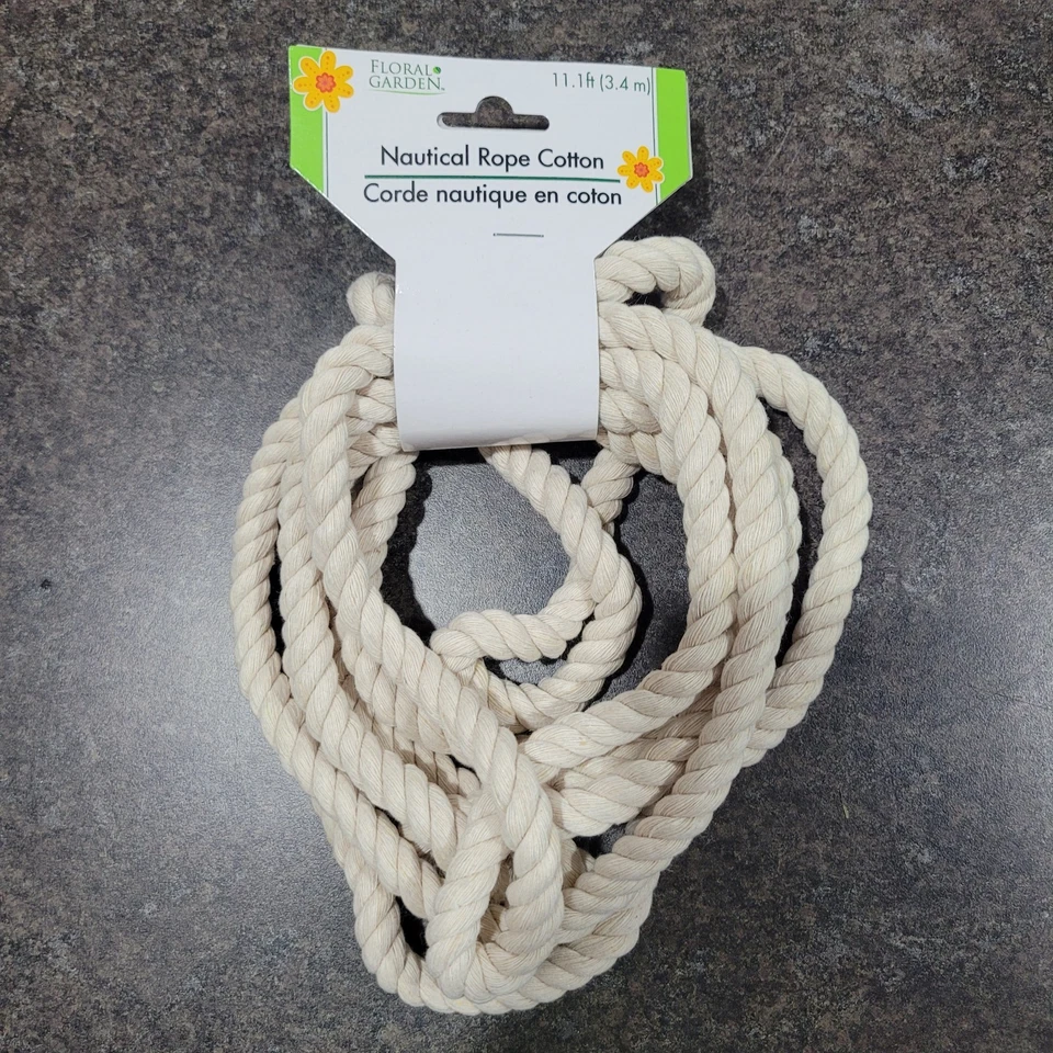Nautical Rope Cotton White Craft 11 FT Decoration Shop Home Restaurant Hotel
