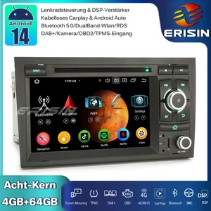 8-Kern Android 14 Autoradio GPS CarPlay DAB+ DTV CD Für Audi A4 S4 RS4 Seat Exeo - Bild 1 von 20