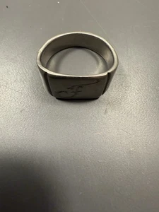 Vintage Silver Tone Signet Ring Initial Cursive F - Picture 1 of 3