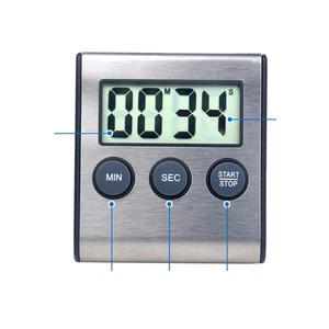 Stainless Steel Timer Professional Minute Second Digital Kitchen - Picture 1 of 12