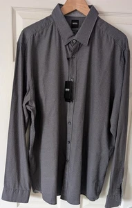 Hugo Boss Mens Lukas Regular Fit Long Sleeve Shirt 3XL Grey RRP £70 - Picture 1 of 10