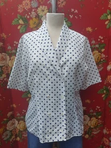 Vintage 1980's St Michael's Mark's and Spencer's Polka Dot Blouse Size 14 - Picture 1 of 4