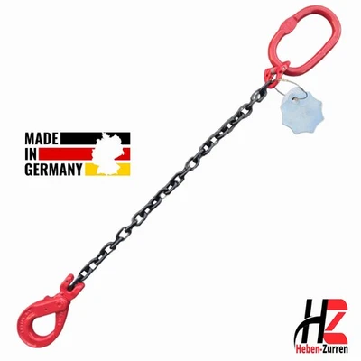 1-Strang Kettengehänge 8mm 2000kg schwarz GK8 EN 818-4 Automatikhaken - Bild 1 von 4