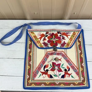 Cartera/Bolso de Hombro Asiático Bordado Sobre Estilo Boho Corazón Pájaros Peces 12x13 - Imagen 1 de 7