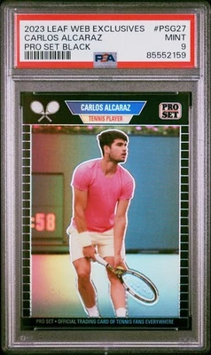 2023 Leaf Pro Set Metal Carlos Alcaraz Tennis Black /49 PSA 9 Mint PSG-27 - Image 1 of 2
