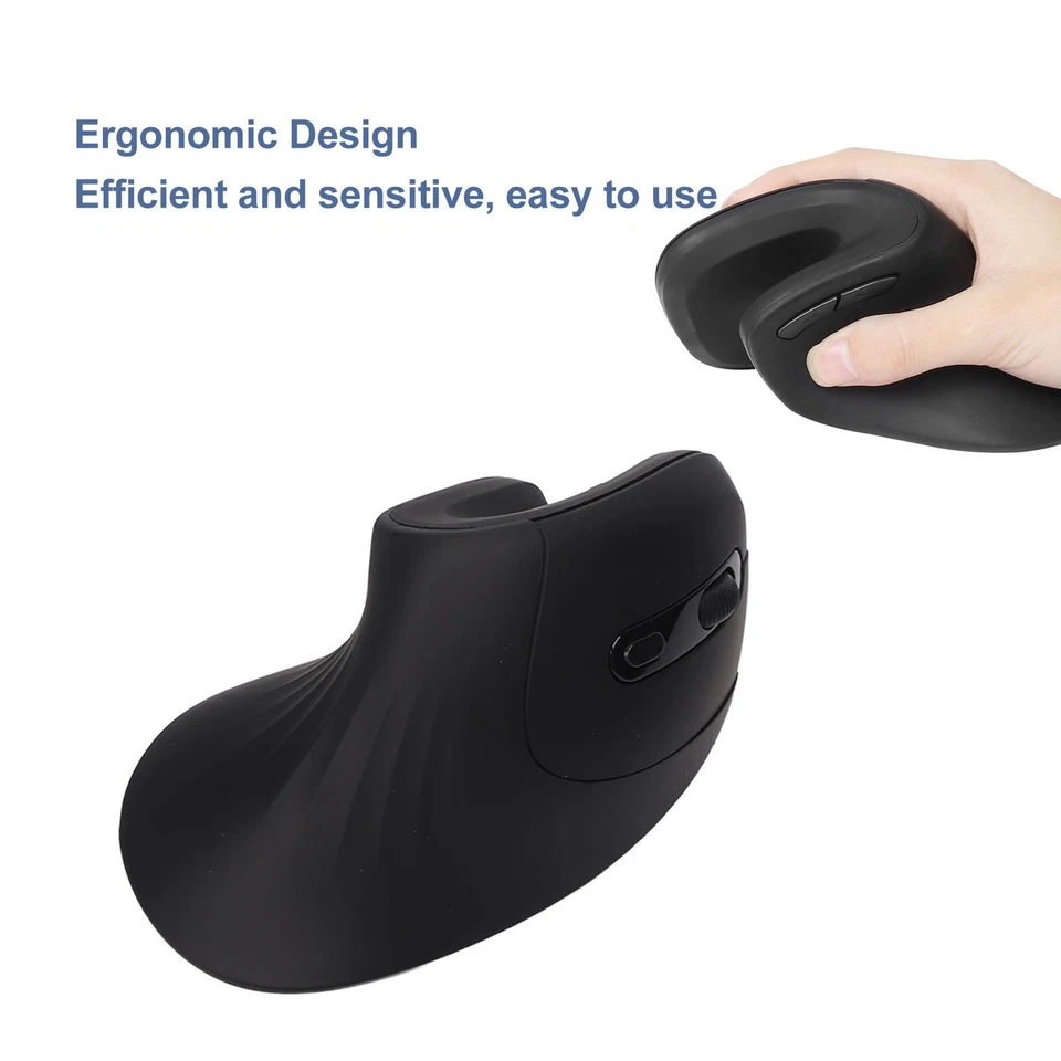 2.4Ghz Wireless Vertical Mouse Ergonomic Rechargeable 3200Dpi Wireless Mou AM - Image 1 of 4