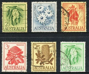 Australian 1959 - 64 Flowers, set of 6, used - Picture 1 of 1