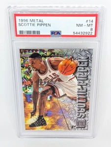 Fleer Metal #14 1996-97 Scottie Pippen PSA 8 Chicago Bulls Salón de la fama - Imagen 1 de 2