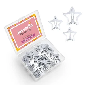 Star Hair Clips, 1.22" and 1.61" Cute 1 Count (Pack of 40), Matte Silver  - Picture 1 of 7