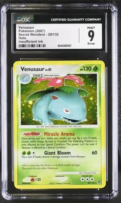 CGC 9 MINT Venusaur 2007 Secret Wonders 20/132 Holo Pokemon Card - Image 1 of 2