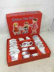 Hand Decorated Vintage Childrens China Tea Set In Box - Picture 1 of 12