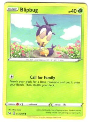 Pokemon SWSH01: Sword & Shield Base Set Blipbug (017) #017/202 Common - Image 1 of 2
