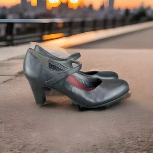 Abeo Bio System Vanessa Black Leather Comfort Pump Heels Women's Size 11N - Picture 1 of 10