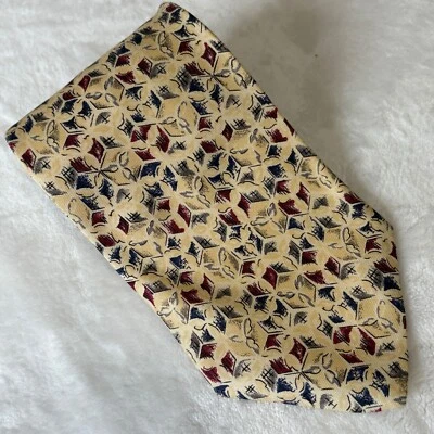 Ferrell Reed Nordstrom 58" Necktie 100% Silk Yellow Red Blue Tie - Image 1 of 4