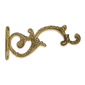 Brass Wall Mount Bracket for Orthodox Vigil Lamps - 17cm (6.69") Hook for Lamp - Picture 1 of 4