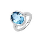 Naturalny niebieski kamień szlachetny topaz - pierścionek ze srebra szterlingowego - jedyny w swoim rodzaju - prezent ślubny
