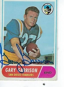 GARY GARRISON SIGNED 1968 TOPPS #36 - LOS ANGELES CHARGERS - Picture 1 of 1