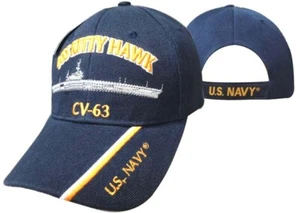 ¡NUEVO! GORRA DE BOLA SOMBRERO AZUL MARINO DE LA MARINA EE. UU. USS GATITO HALK CV-63 - Imagen 1 de 1