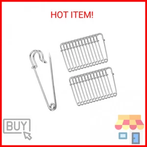 Pack of 30 Large Safety Pins, 2.76" Heavy Duty Blanket Pins Bulk Steel Spring Lo - Picture 1 of 2