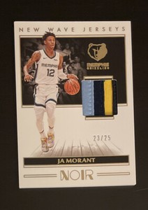 Ja Morant RC 2019-20 Panini Noir New Wave Jerseys /25 3 Color Patch Grizzlies