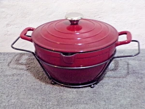 Cooks Essentials Companion Cookware Red 3 Pieces Cast Iron Enamel Dutch Oven NIP - Picture 1 of 3