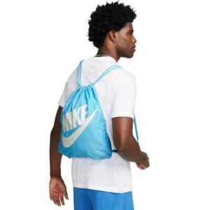 Nike Logo Gym Cinch Sack Drawstring Bag Unisex Soccer Pocket Blue DC4245 407 New - Picture 1 of 6