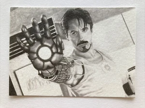 ACEO Print Ironman Tony Stark Drawing Marvel Comic Movie ATC Robert Downey JR - Picture 1 of 3