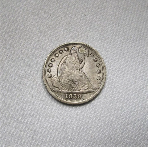 1839-P Silver Seated Liberty Half Dime Coin AH558 Cover