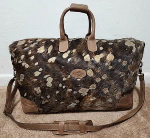 Tangaroa Venezia Terrida Cowhide Brown Leather Duffel Shoulder Carry On Bag - Picture 1 of 14