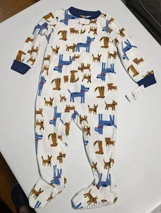 Carter's 24M Toddler Boy Puppy Dogs Fleece Footed Pajamas - Picture 1 of 5